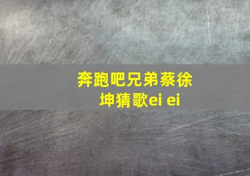 奔跑吧兄弟蔡徐坤猜歌ei ei